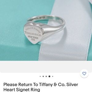 Authentic Tiffany & Co. Return To Heart Signet Ring Silver 💍🤍